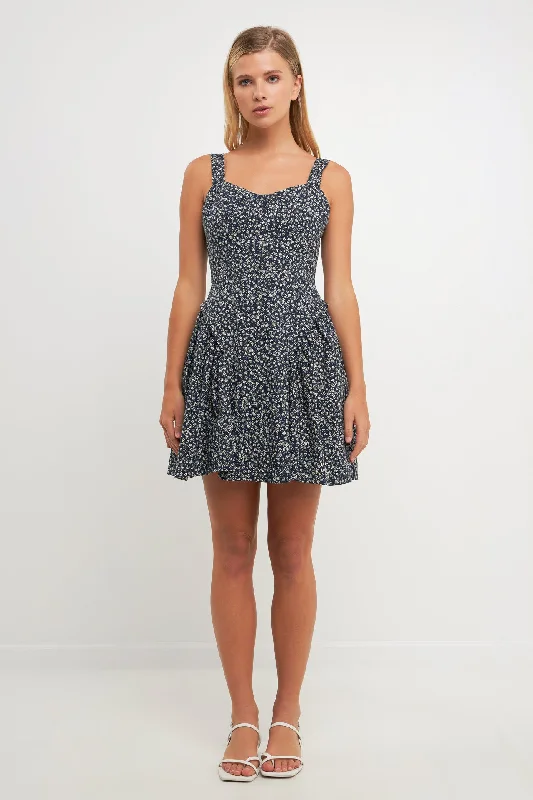 "Work - appropriate dresses for professional women"Printed Linen Bustier Dress