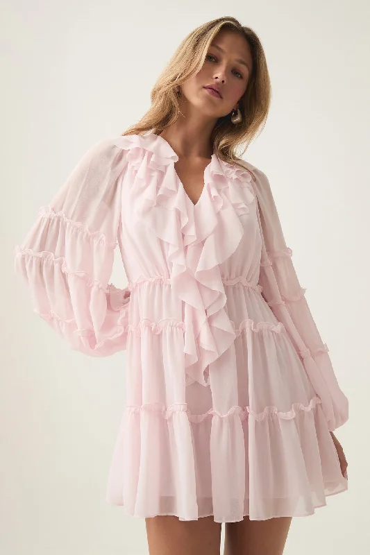 "Chiffon dresses for women with a flowy and light feel"Protea Ruffle Mini Dress