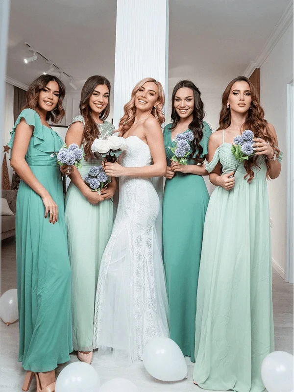 "White dresses for women for a fresh and clean look"Sage Green Bridesmaid Gowns