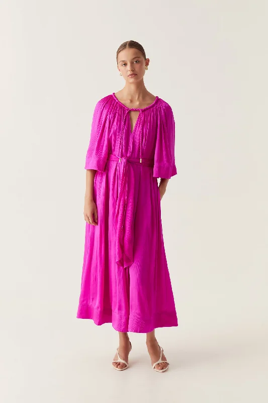 "Ruffled dresses for women for added femininity"Seraphina Silk Midi Dress