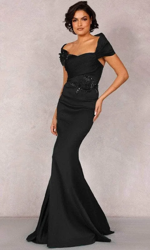 "Vintage - look women's dresses for a retro charm"Terani Couture 2021M2969 - Shawl Draped Mermaid Evening Dress