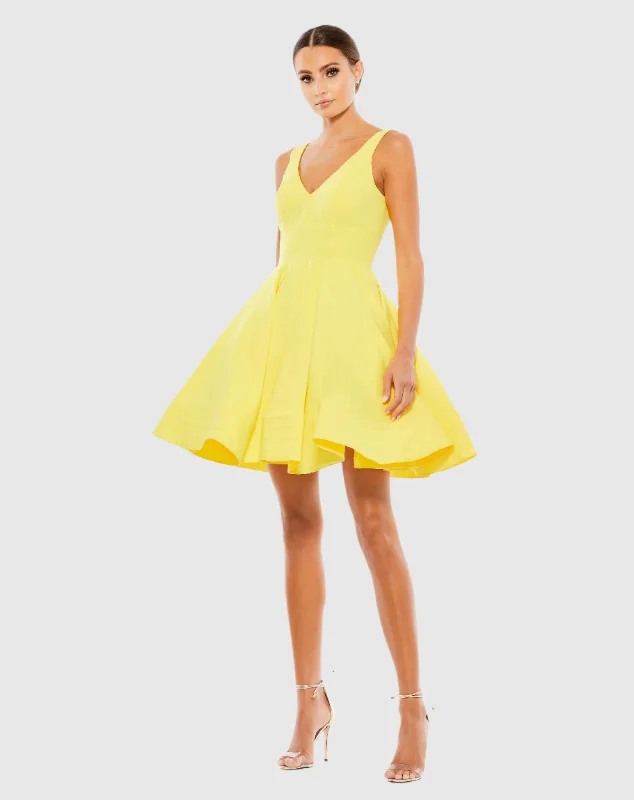 machine washable mini dressesV Neck Fit & Flare Mini Dress