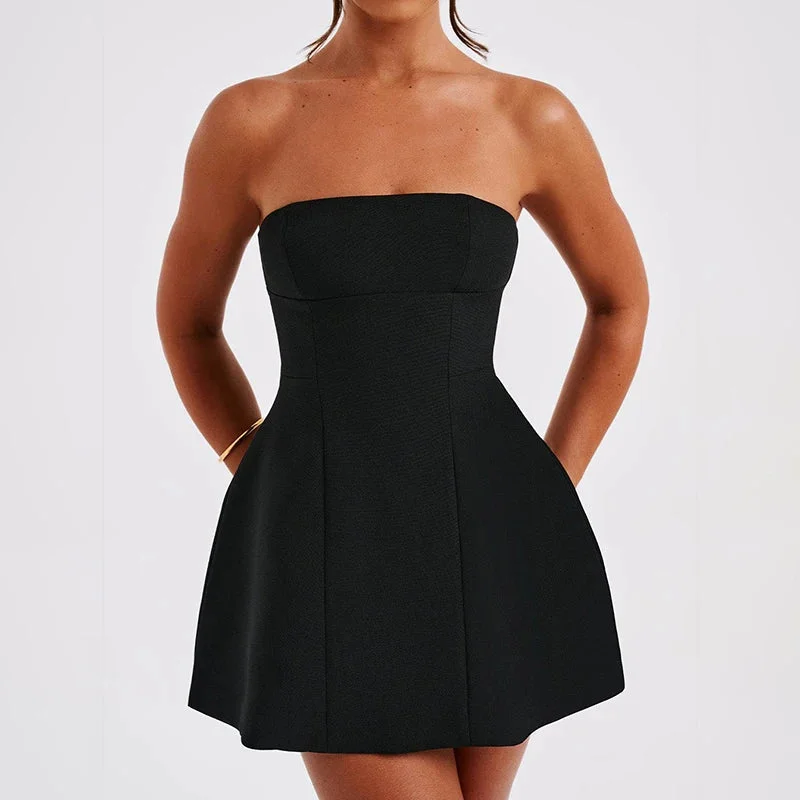 vintage style mini dressesFashionSierra - Strapless Backless Women Fashion With Zipper Off-Shoulder Sleeveless A-Line Bodycon Club Party Mini Dress vintage style mini dressesFashionSierra - Strapless Backless Women Fashion With Zipper Off-Shoulder Sleeveless A-Line Bodycon Club Party Mini Dress
