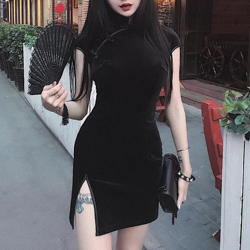 smocked mini dressesFashionSierra - Dark Women Cheongsam Chinese Style Skinny Streetwear Sexy Vintage Haraiuku Summer Women Clothing Slim 2024 Mini Dress smocked mini dressesFashionSierra - Dark Women Cheongsam Chinese Style Skinny Streetwear Sexy Vintage Haraiuku Summer Women Clothing Slim 2024 Mini Dress