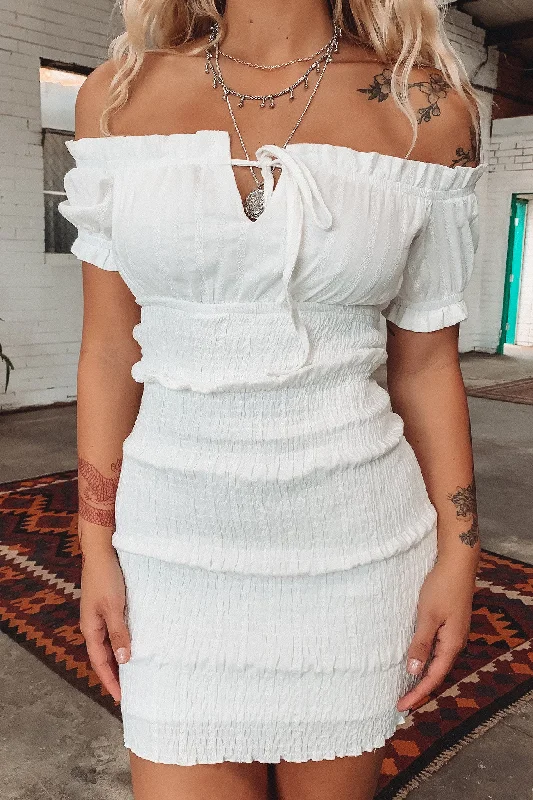 sporty mini dressesDex Dress - White