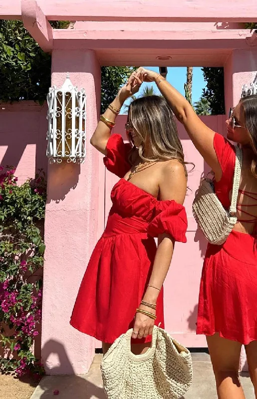 off shoulder mini dressesLove Lost Off The Shoulder Red Mini Dress