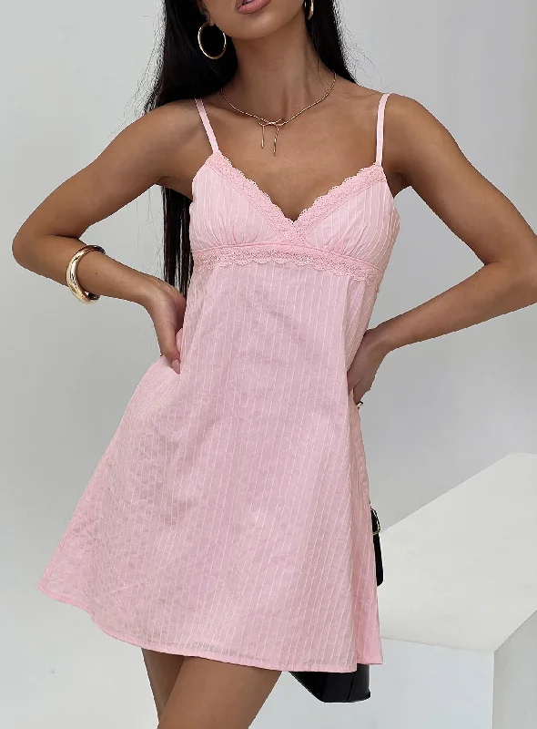 chiffon mini dressesLunya Mini Dress Pink