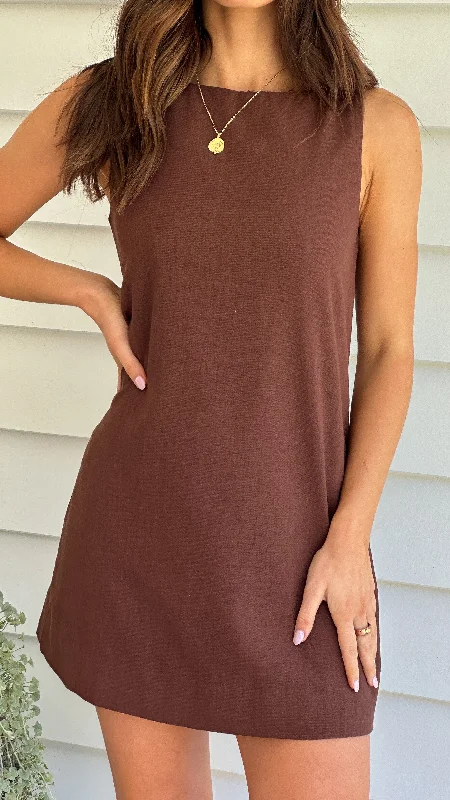 black mini dressesMadison Mini Dress - Brown