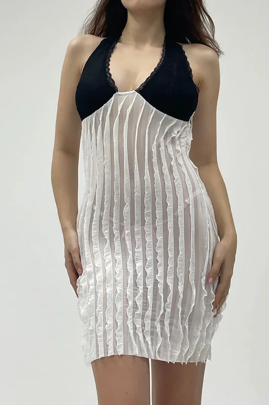 pleated mini dressesColor Block Backless Mini Dress