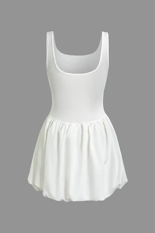 party sequin mini dressesSolid Puff Tank Mini Dress