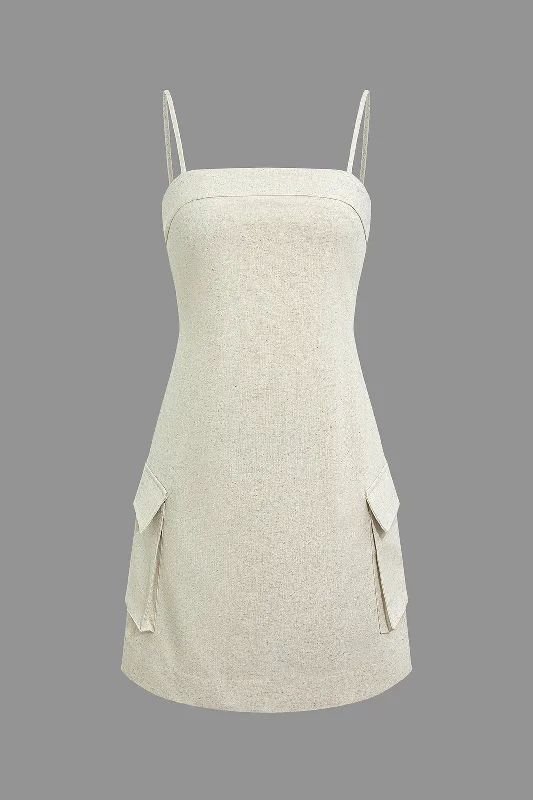 gothic mini dressesButton Up Flap Pocket Slip Mini Dress