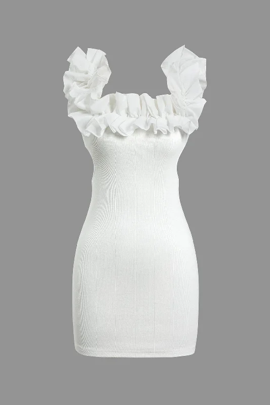 school uniform mini dressesRuffle Cut Out Bodycon Mini Dress