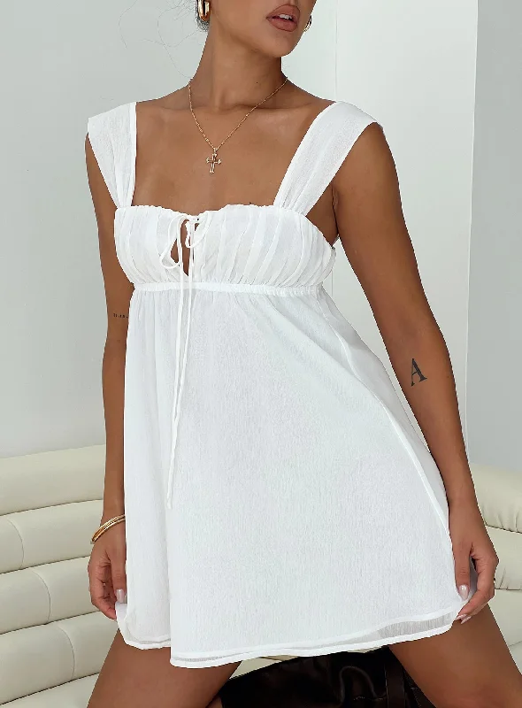 belted mini dressesMooney Mini Dress White