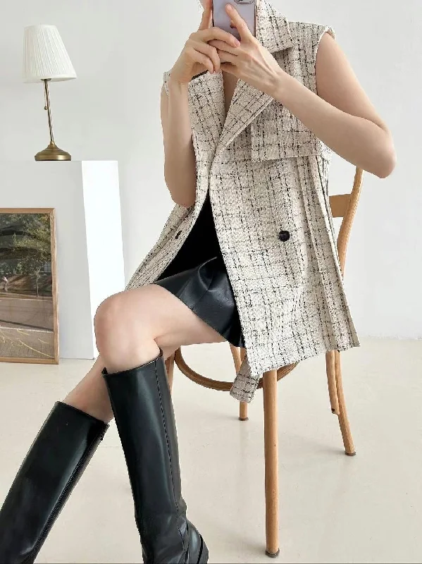 brown mini dressesTweed Pleated Mini Dress
